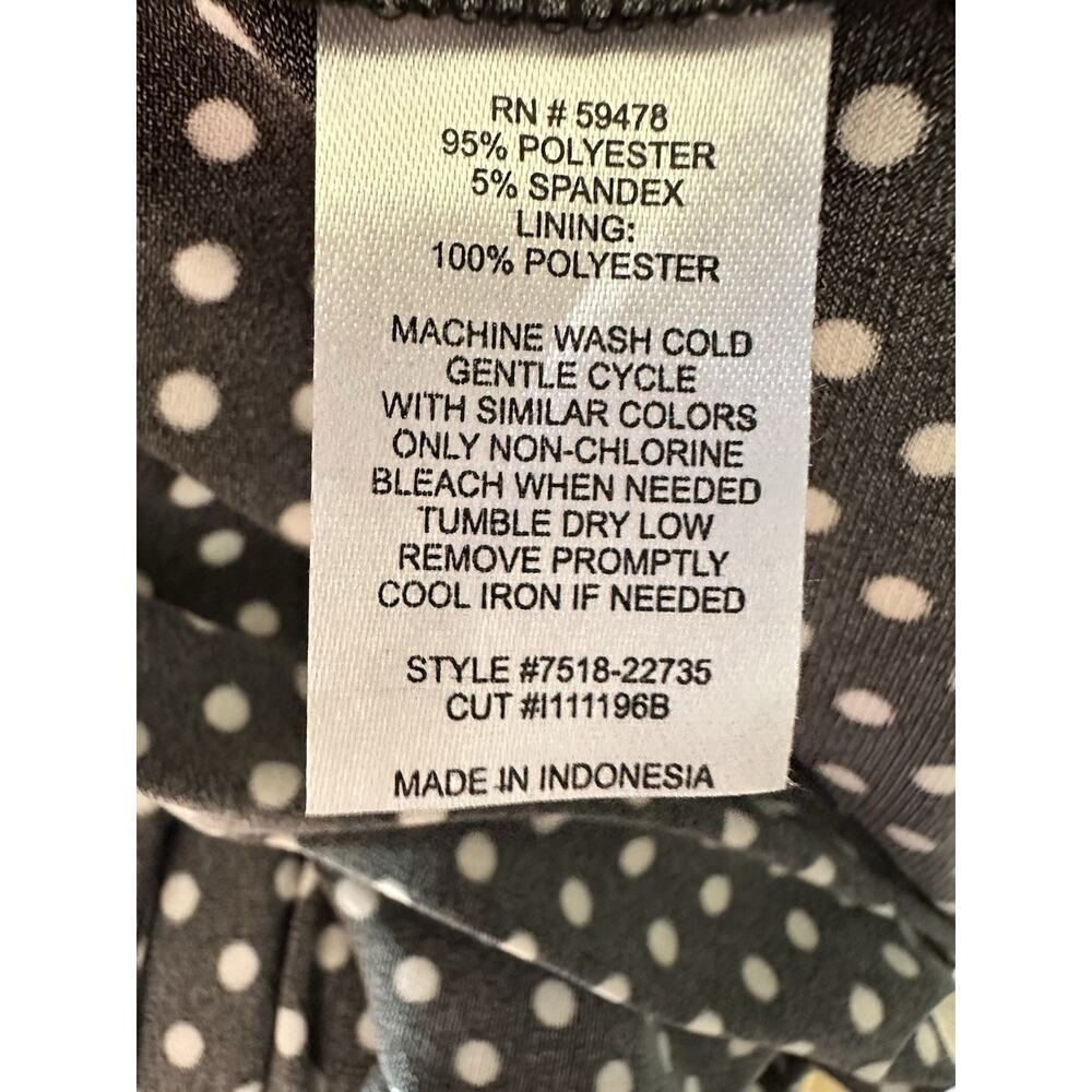 Carole Little Classic Vtg Polka Dot Sleeveless Shirt Dress Size 12 Black Midi - Picture 5 of 6